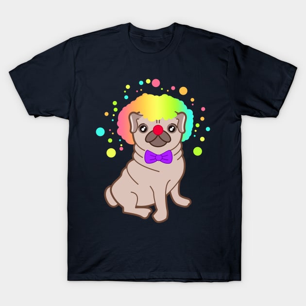 Pug dog in a clown costume T-Shirt by EuGeniaArt